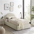 Resort Arched Round Twin Platform Bed in Heathered Weave Ivory