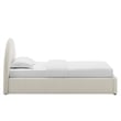 Resort Arched Round Twin Platform Bed in Heathered Weave Ivory