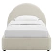 Resort Arched Round Twin Platform Bed in Heathered Weave Ivory