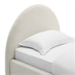 Resort Arched Round Twin Platform Bed in Heathered Weave Ivory