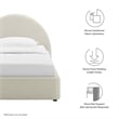 Resort Arched Round Twin Platform Bed in Heathered Weave Ivory
