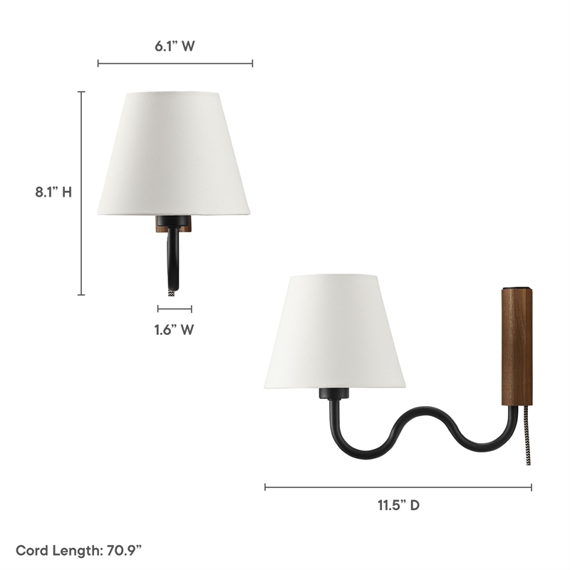 Sunlit Wall Sconce in Walnut Black