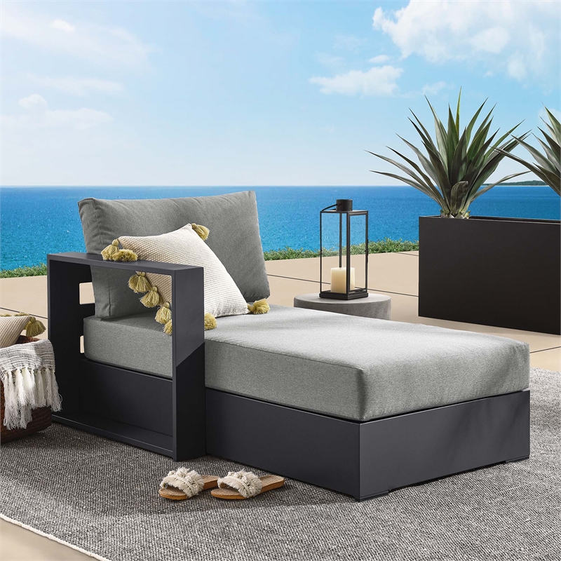 Tahoe Modular Left-Facing Chaise Lounge in Gray Charcoal