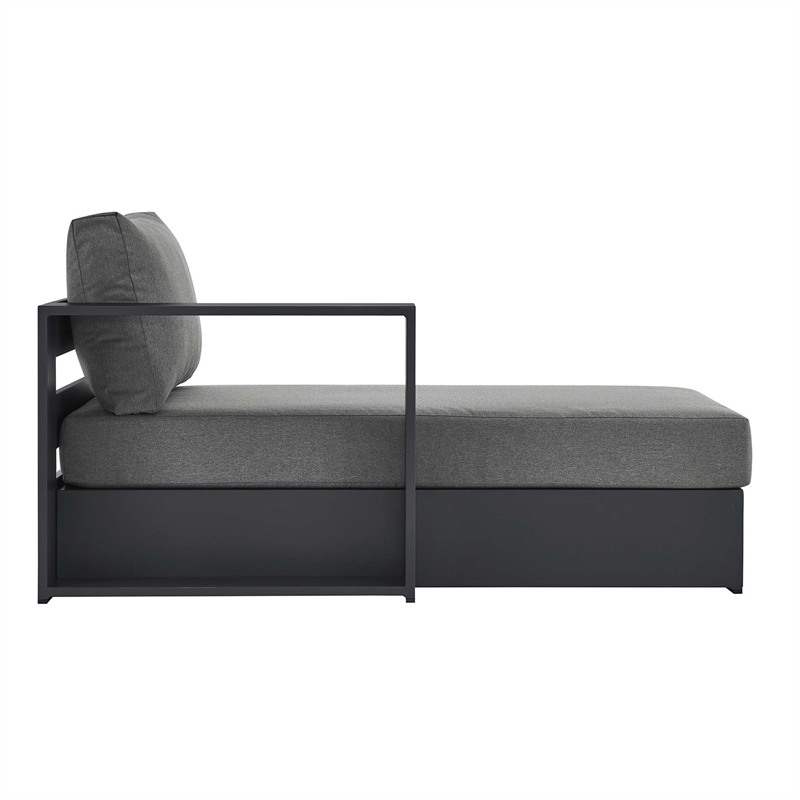 Tahoe Modular Left-Facing Chaise Lounge in Gray Charcoal