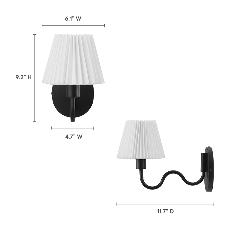 Wave Wall Sconce in Black