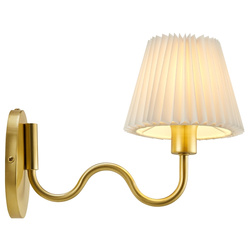 Wave Squiggle Arm Wall Sconce in Brass