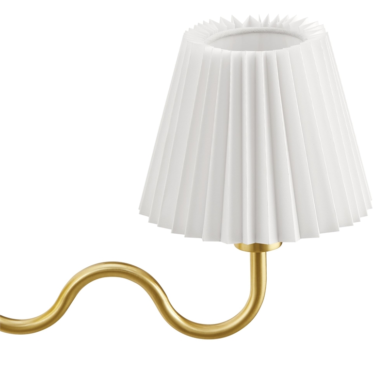 Wave Squiggle Arm Wall Sconce in Brass
