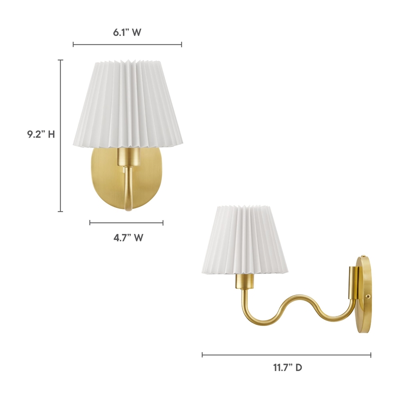 Wave Squiggle Arm Wall Sconce in Brass