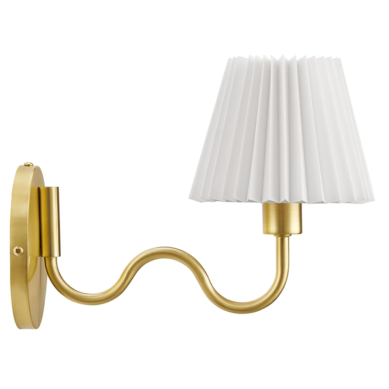 Wave Squiggle Arm Wall Sconce in Brass