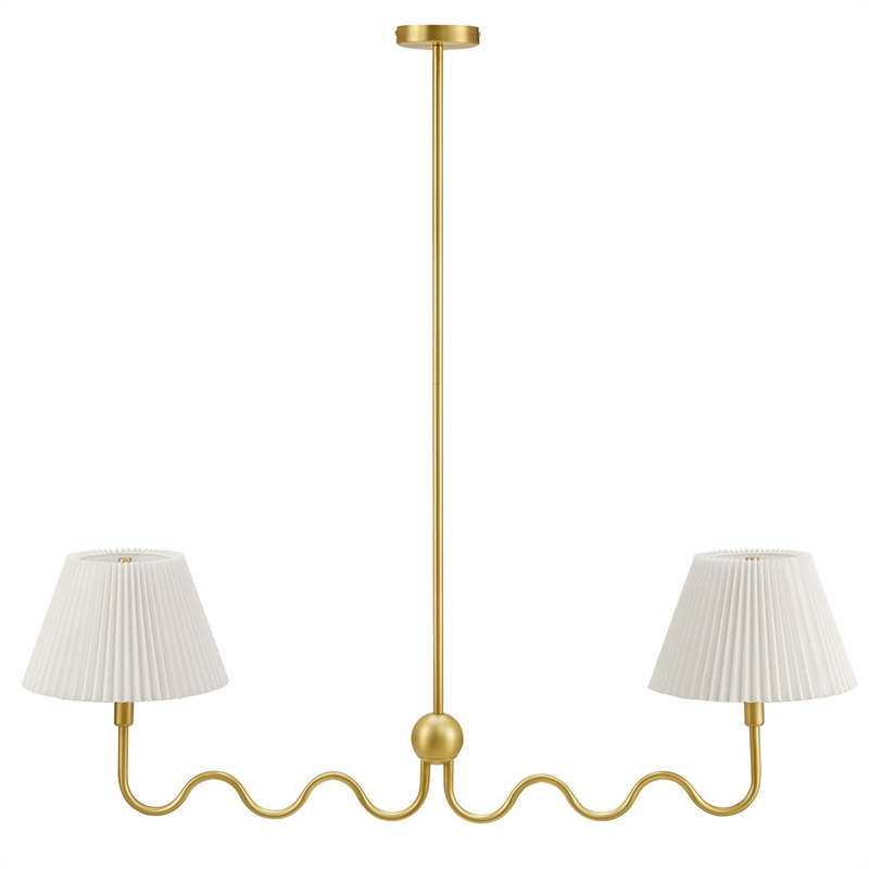 Modway Wave Pendant Light in Brass