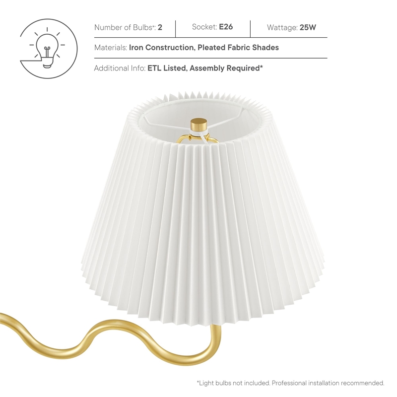 Modway Wave Pendant Light in Brass