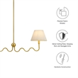 Modway Wave Pendant Light in Brass