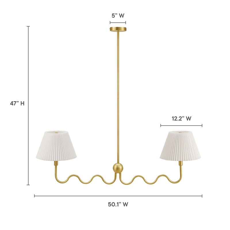 Modway Wave Pendant Light in Brass