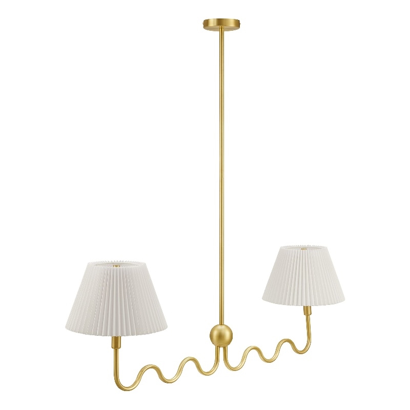 Modway Wave Pendant Light in Brass