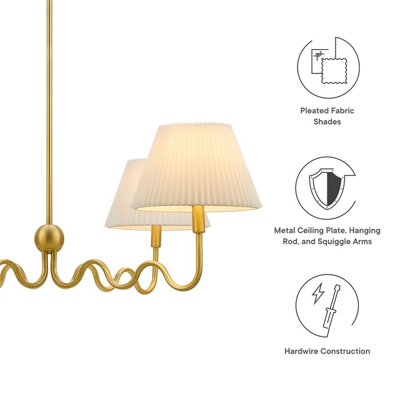 Wave Pendant Light in Brass