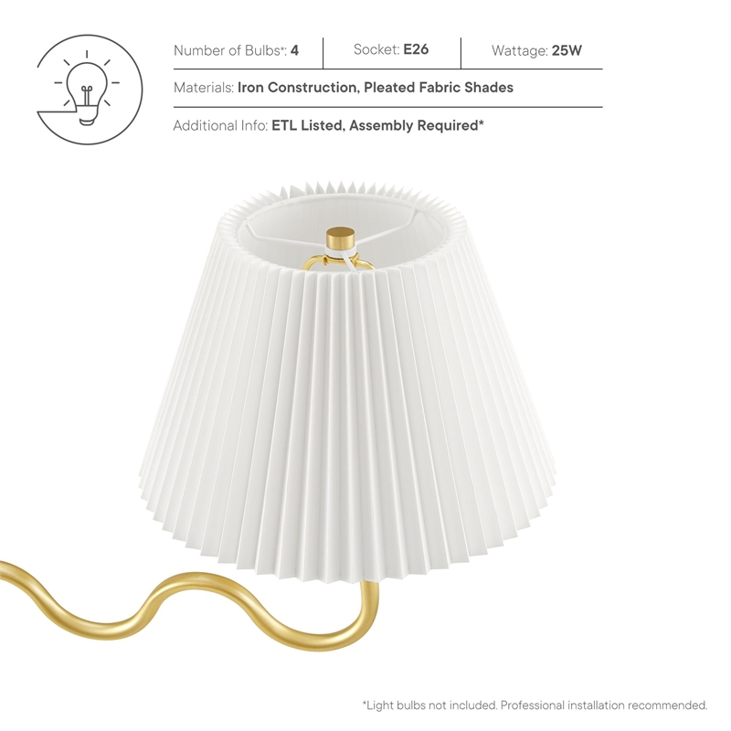 Wave Pendant Light in Brass