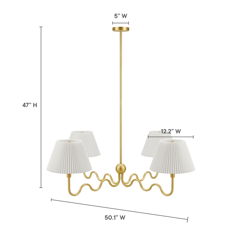 Wave Pendant Light in Brass