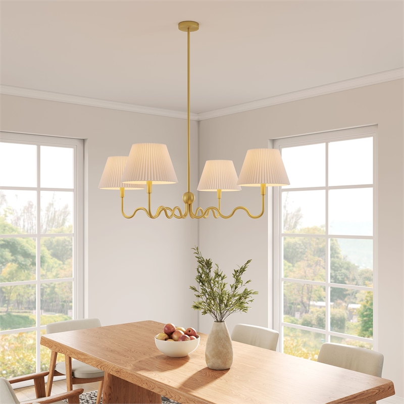 Wave Pendant Light in Brass