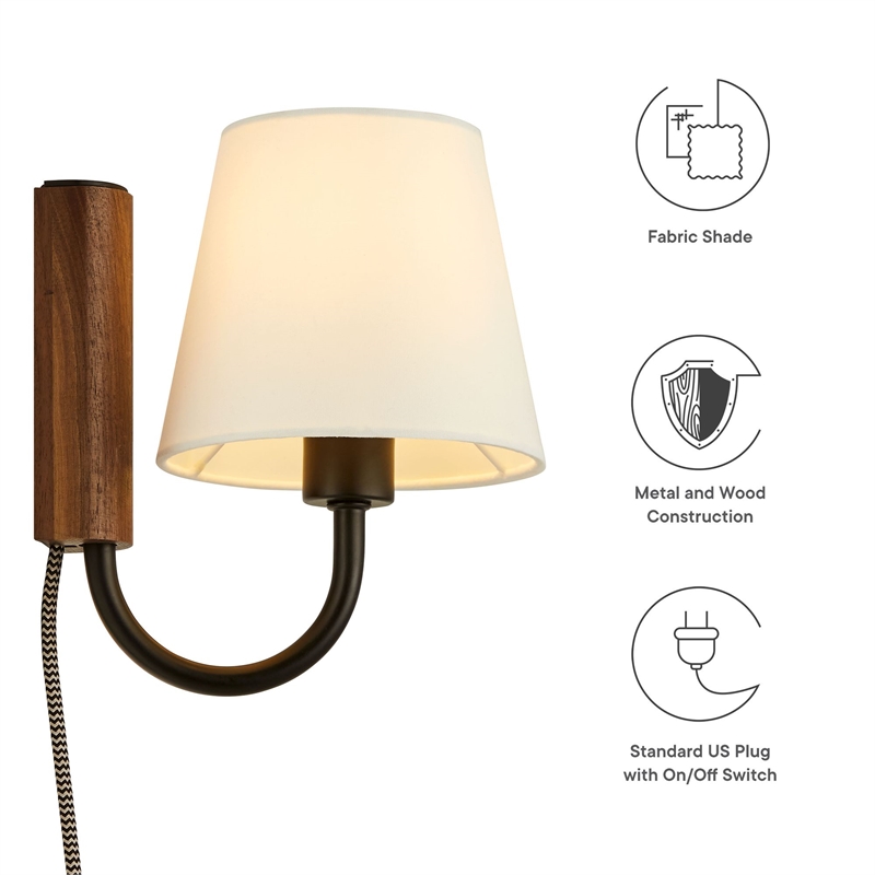 Sunlit Wall Sconce in Walnut Black