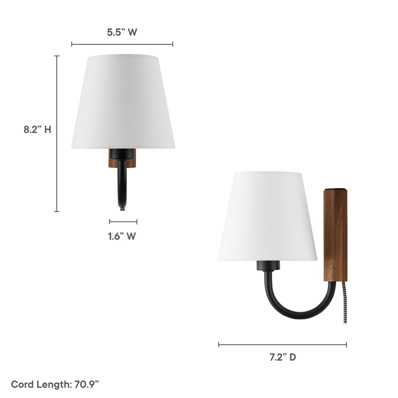Sunlit Wall Sconce in Walnut Black