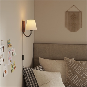 sunlit wall sconce in walnut black