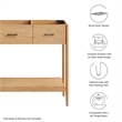 Zaire Bathroom Vanity Cabinet (Sink Basin Not Included) in Natural