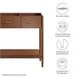 Zaire Bathroom Vanity Cabinet (Sink Basin Not Included) in Walnut