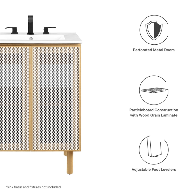 Calla Bathroom Vanity Cabinet (Sink Basin Not Included) in Oak