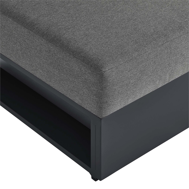 Tahoe Modular Armless Chair in Gray Charcoal