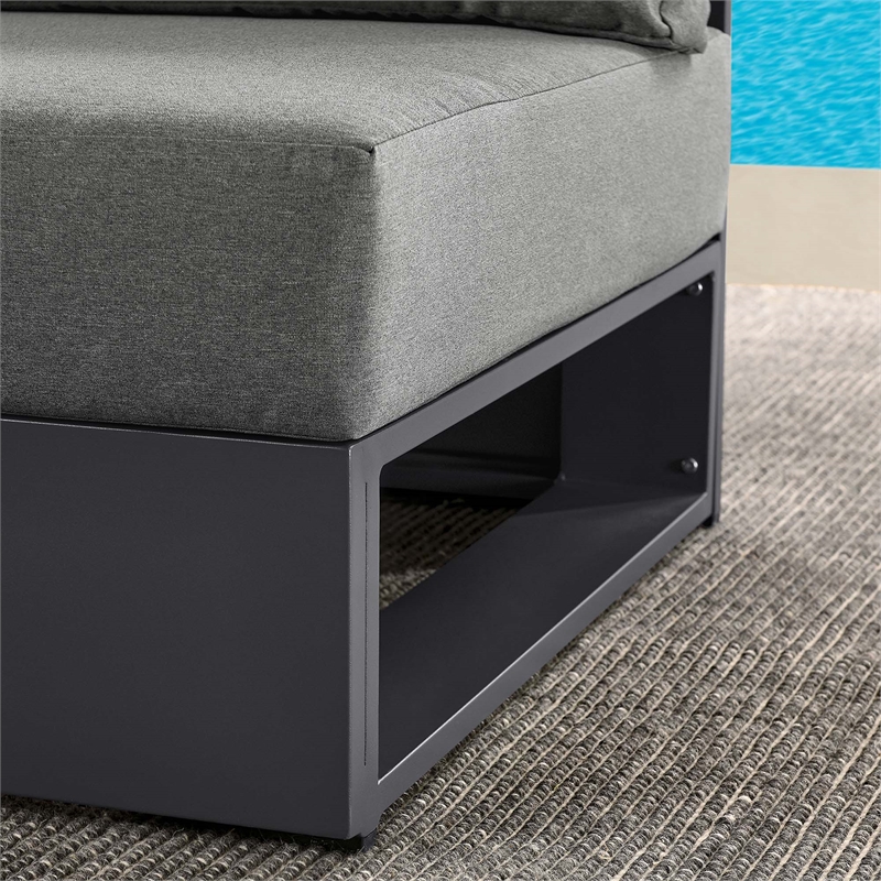 Tahoe Modular Armless Chair in Gray Charcoal