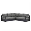 Tahoe 3-Piece Sectional Sofa Set in Gray Charcoal