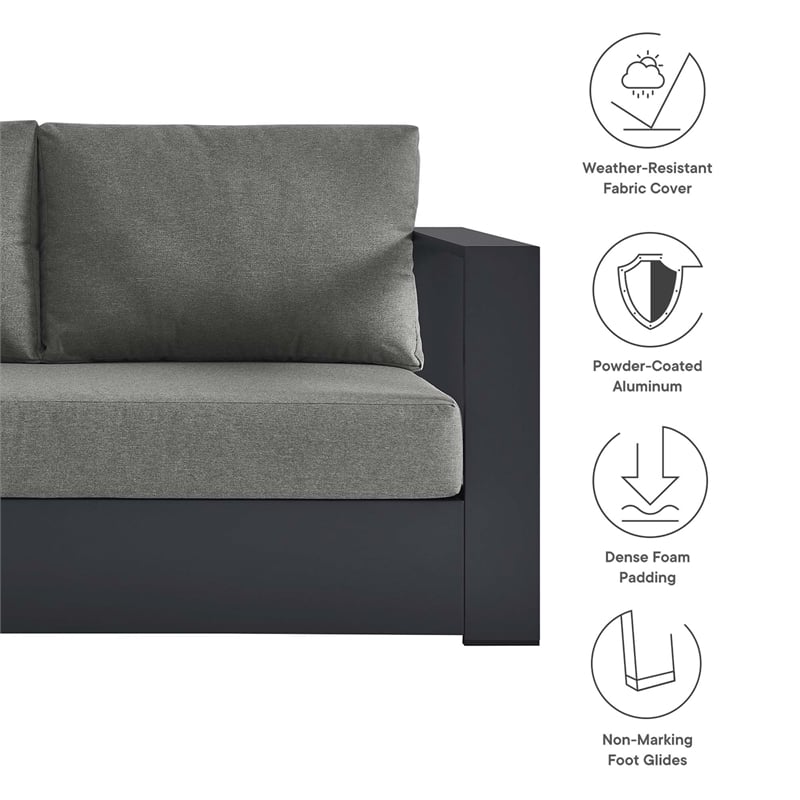 Tahoe 3-Piece Sectional Sofa Set in Gray Charcoal