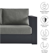 Tahoe 3-Piece Sectional Sofa Set in Gray Charcoal