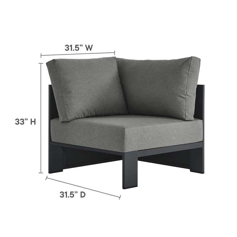 Tahoe 3-Piece Sectional Sofa Set in Gray Charcoal