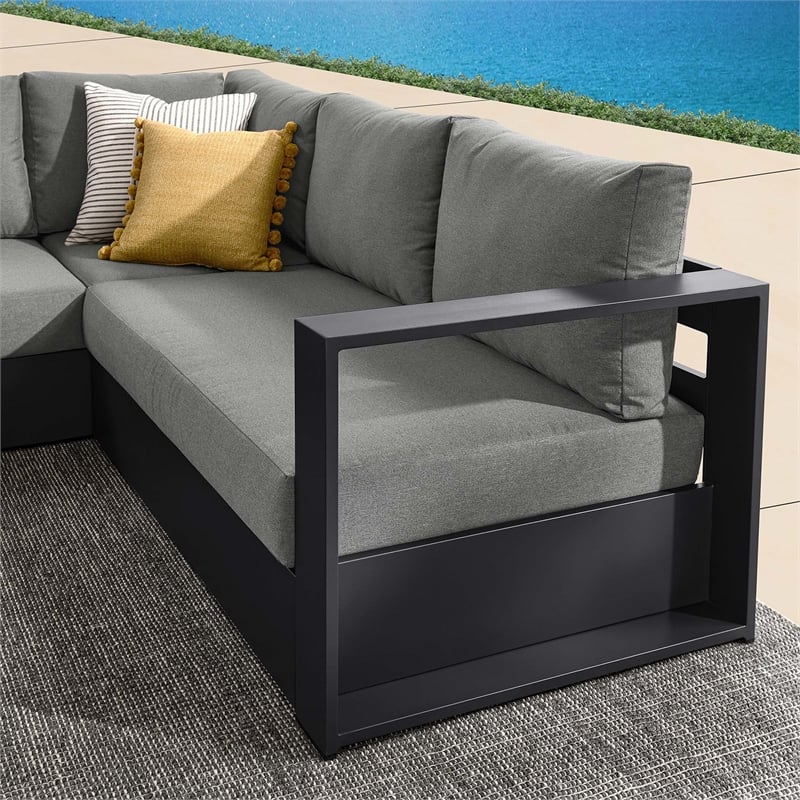Tahoe 3-Piece Sectional Sofa Set in Gray Charcoal