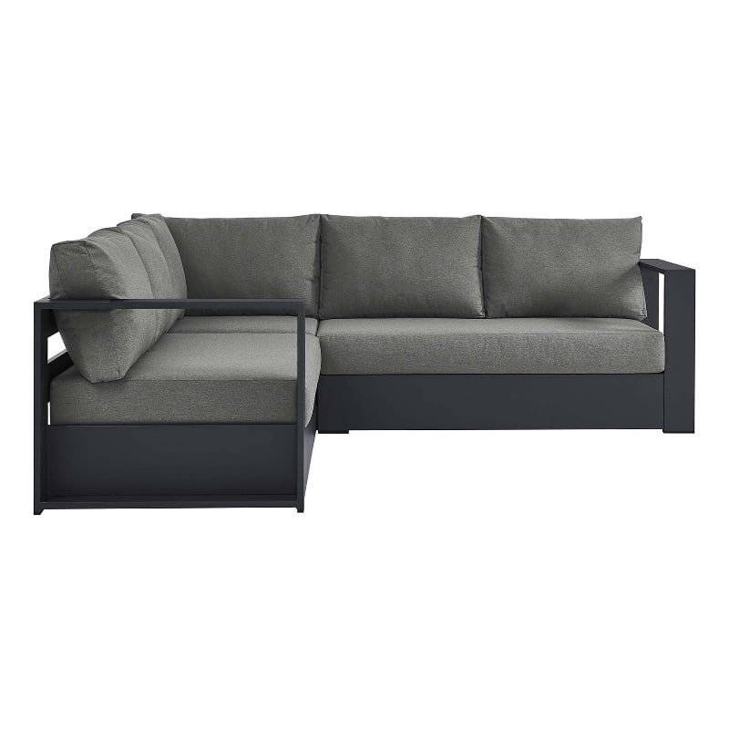 Tahoe 3-Piece Sectional Sofa Set in Gray Charcoal