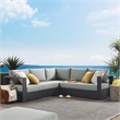 Tahoe 3-Piece Sectional Sofa Set in Gray Gray