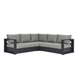 Tahoe 3-Piece Sectional Sofa Set in Gray Gray