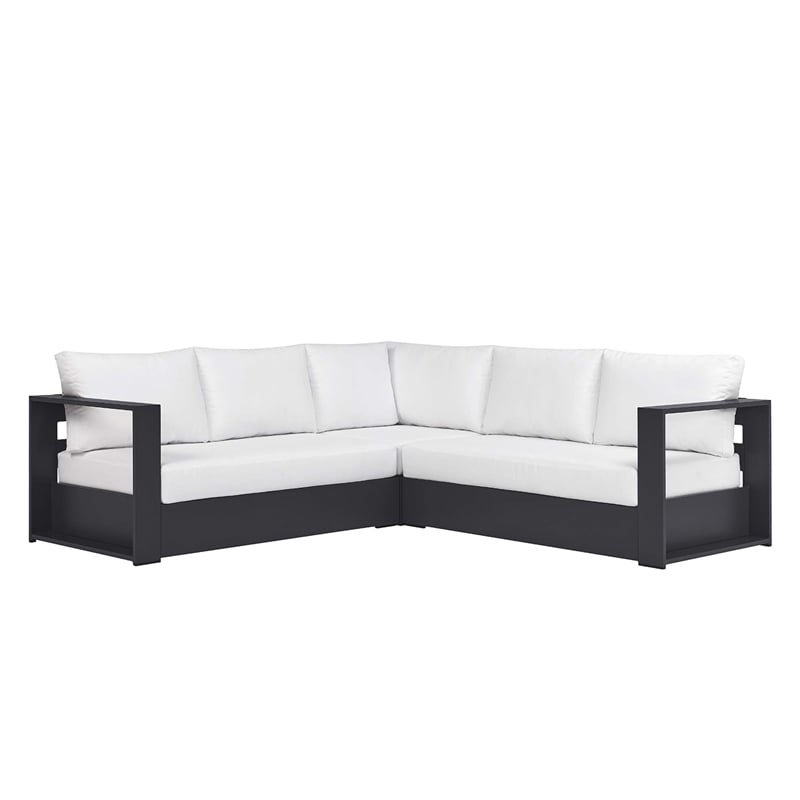 Tahoe 3-Piece Sectional Sofa Set in Gray White