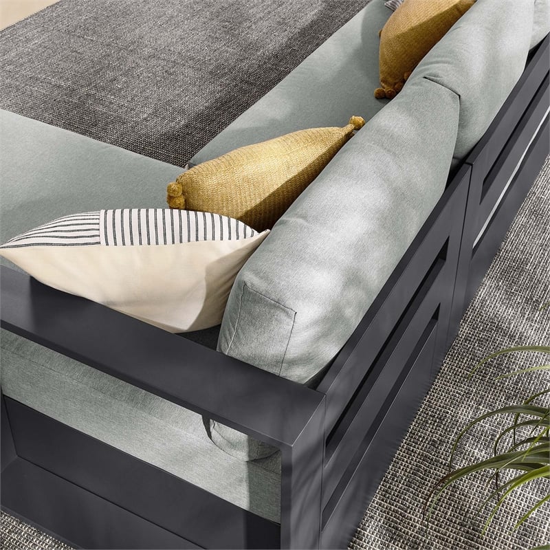 Tahoe 2-Piece Right-Facing Chaise Sectional Sofa Set in Gray Gray
