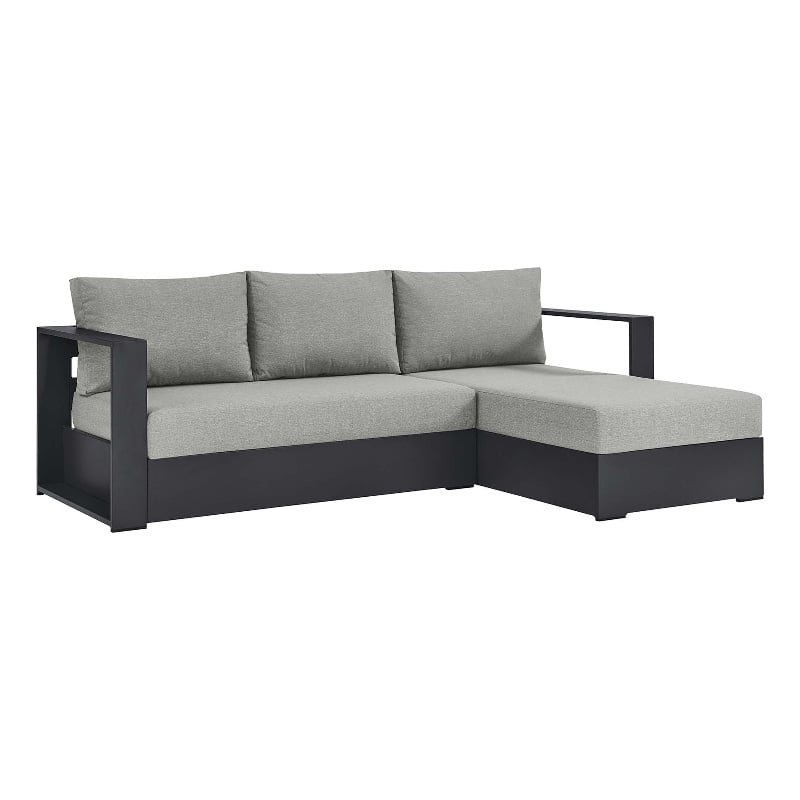 Tahoe 2-Piece Right-Facing Chaise Sectional Sofa Set in Gray Gray
