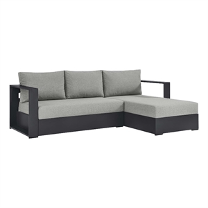 Tahoe 2-Piece Right-Facing Chaise Sectional Sofa Set in Gray Gray