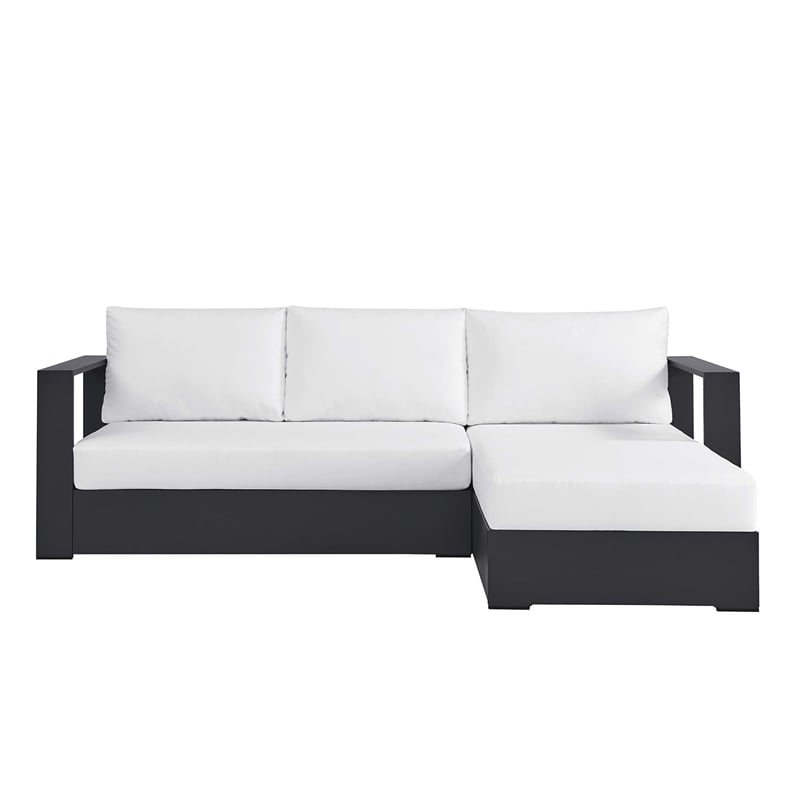 Tahoe 2-Piece Right-Facing Chaise Sectional Sofa Set in Gray White