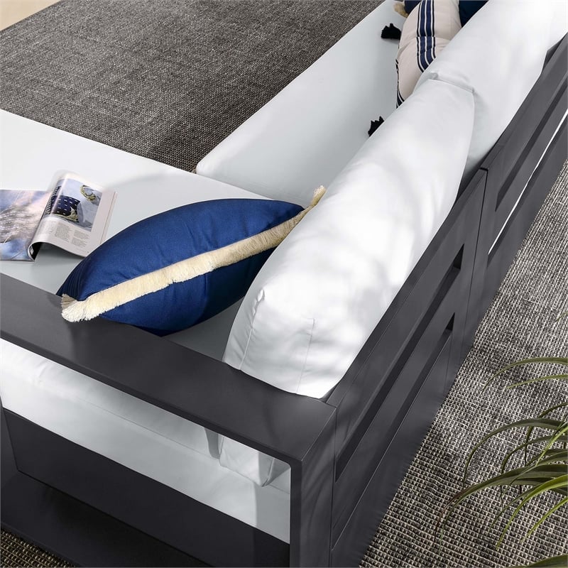 Tahoe 2-Piece Right-Facing Chaise Sectional Sofa Set in Gray White