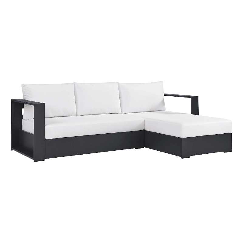Tahoe 2-Piece Right-Facing Chaise Sectional Sofa Set in Gray White