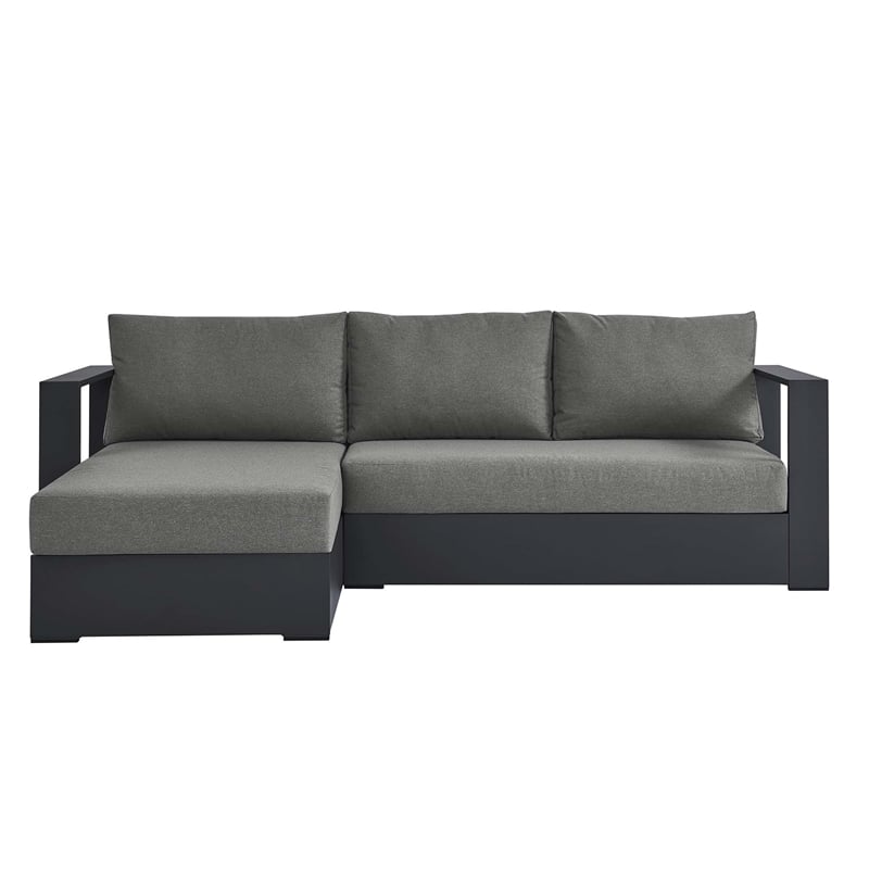 Tahoe 2-Piece Left-Facing Chaise Sectional Sofa Set in Gray Charcoal