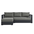Tahoe 2-Piece Left-Facing Chaise Sectional Sofa Set in Gray Charcoal