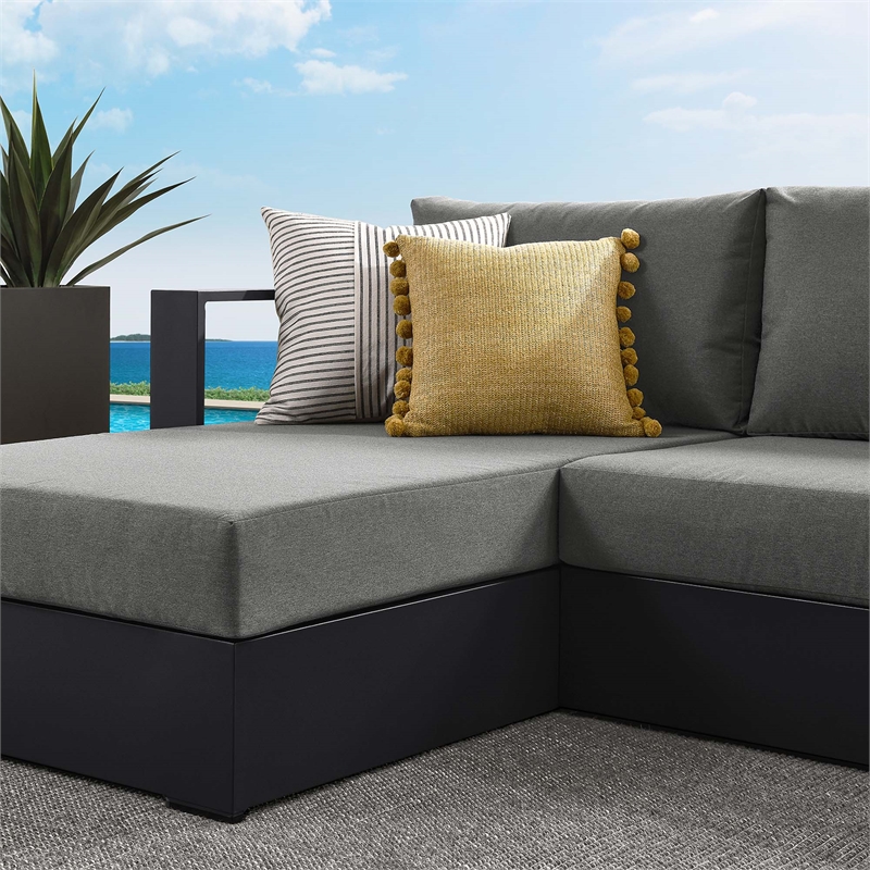 Tahoe 2-Piece Left-Facing Chaise Sectional Sofa Set in Gray Charcoal