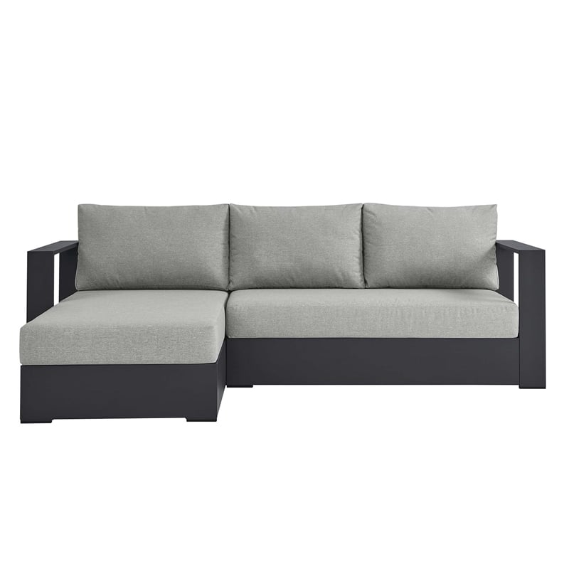 Tahoe 2-Piece Left-Facing Chaise Sectional Sofa Set in Gray Gray
