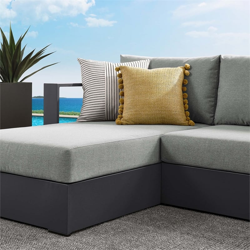 Tahoe 2-Piece Left-Facing Chaise Sectional Sofa Set in Gray Gray